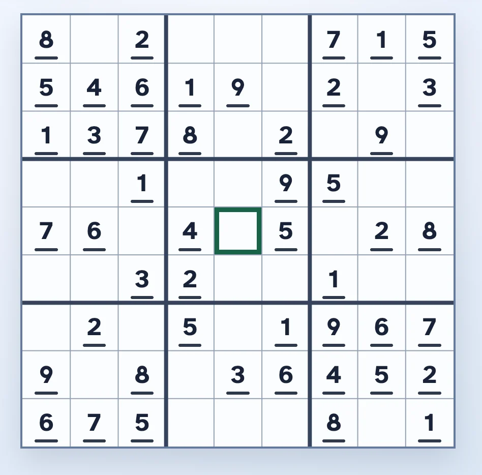 A picture of a Sudoku board